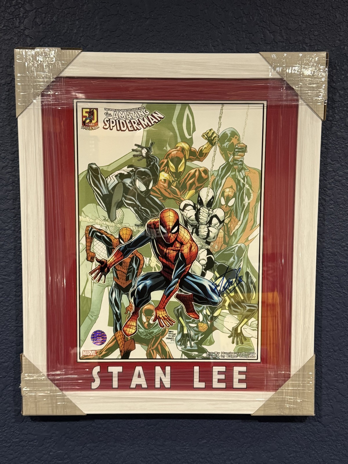 SPIDER-MAN COLLECTIBLE 11x17 PRINT HAND SIGNED STAN LEE Ramos inscribed (16x20)