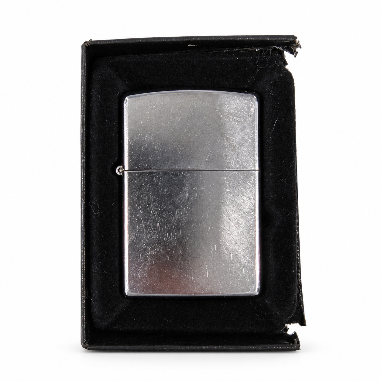 Zippo Street Chrome Windproof Lighter New Made in USA Box Shows Damage