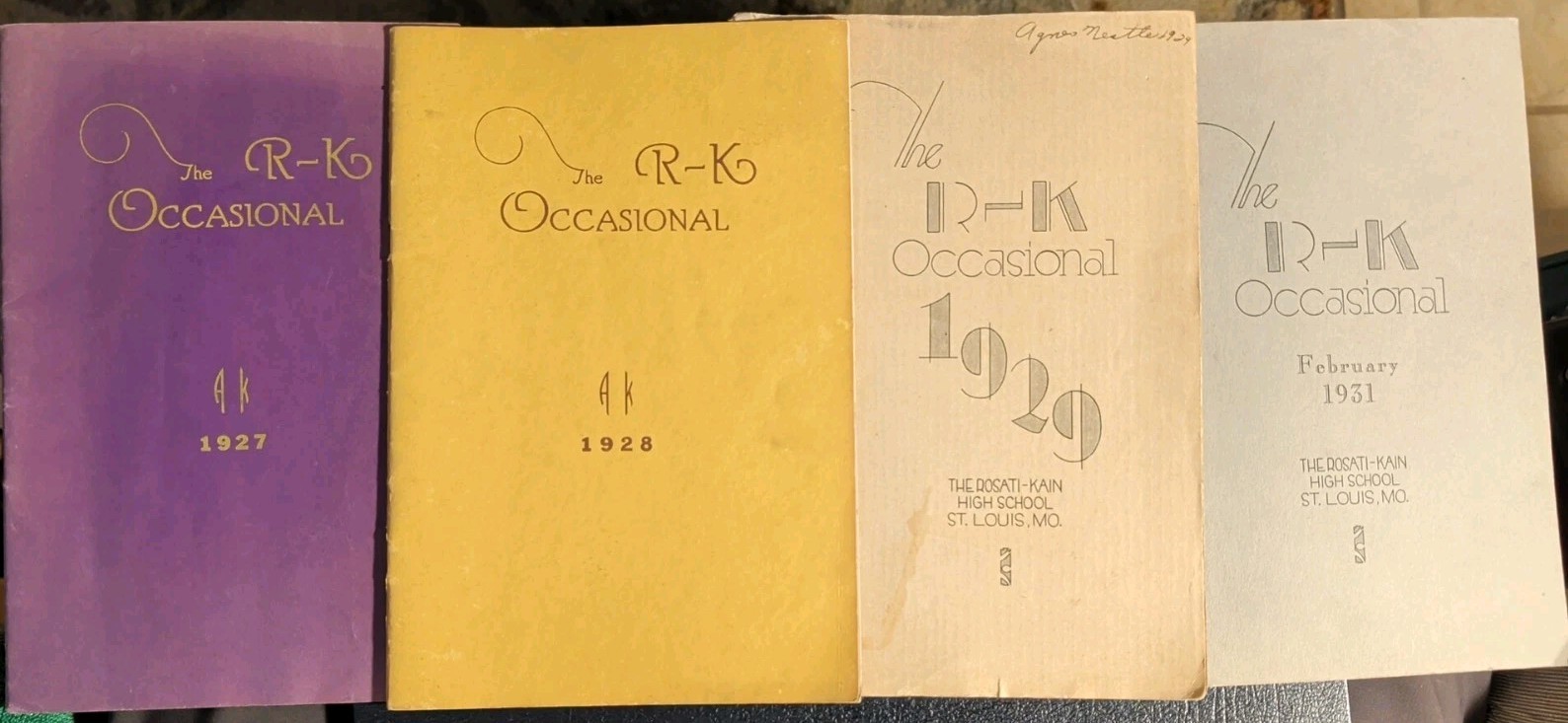 The R-K Occasional 1927 1928 1929 1931 Rosati Kain High School Academy Yearbooks