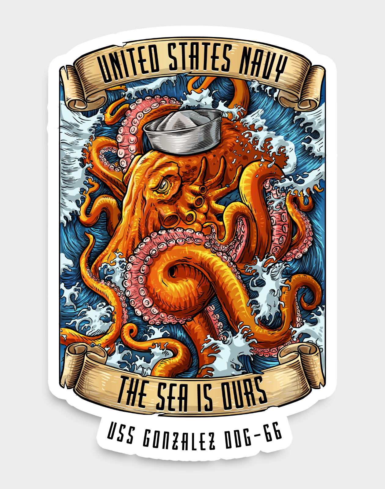 USS Gonzalez DDG-66 US Navy The Sea Is Ours Veteran 5\