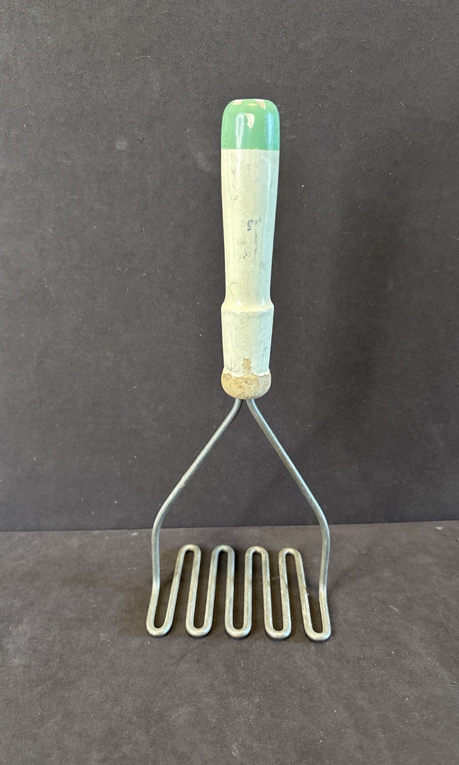 VTG Green Wooden Handle Potato Masher Farmhouse Country Kitchen Tool 1950s 10” VTG Green Wooden Handle Potato Masher Farmhouse Country Kitchen Tool 1950s 10”