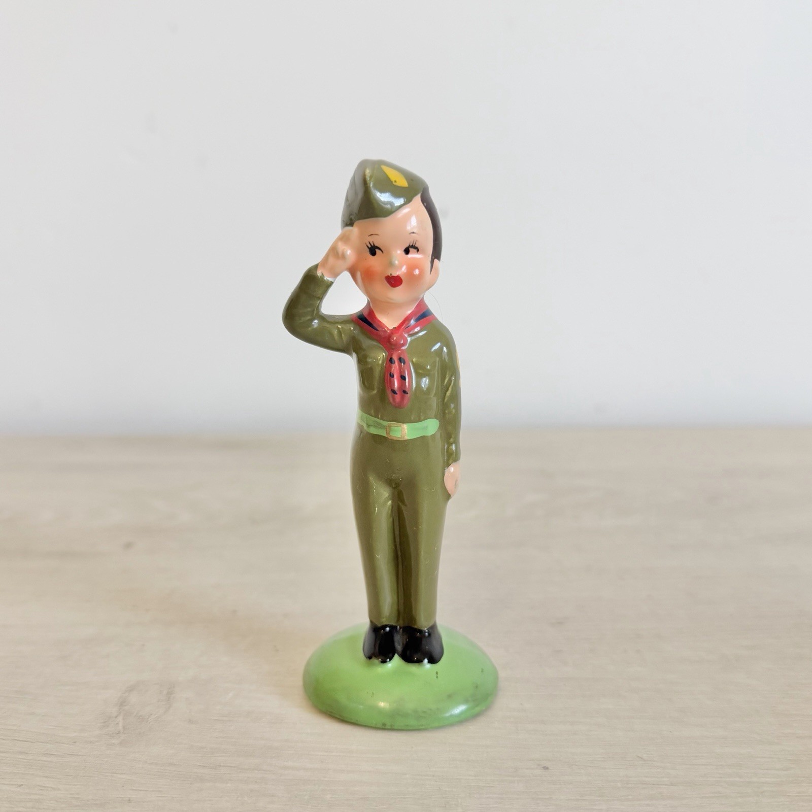 Kitschy 1960's Enesco Imports Boy Scouts of America Porcelain Figurine