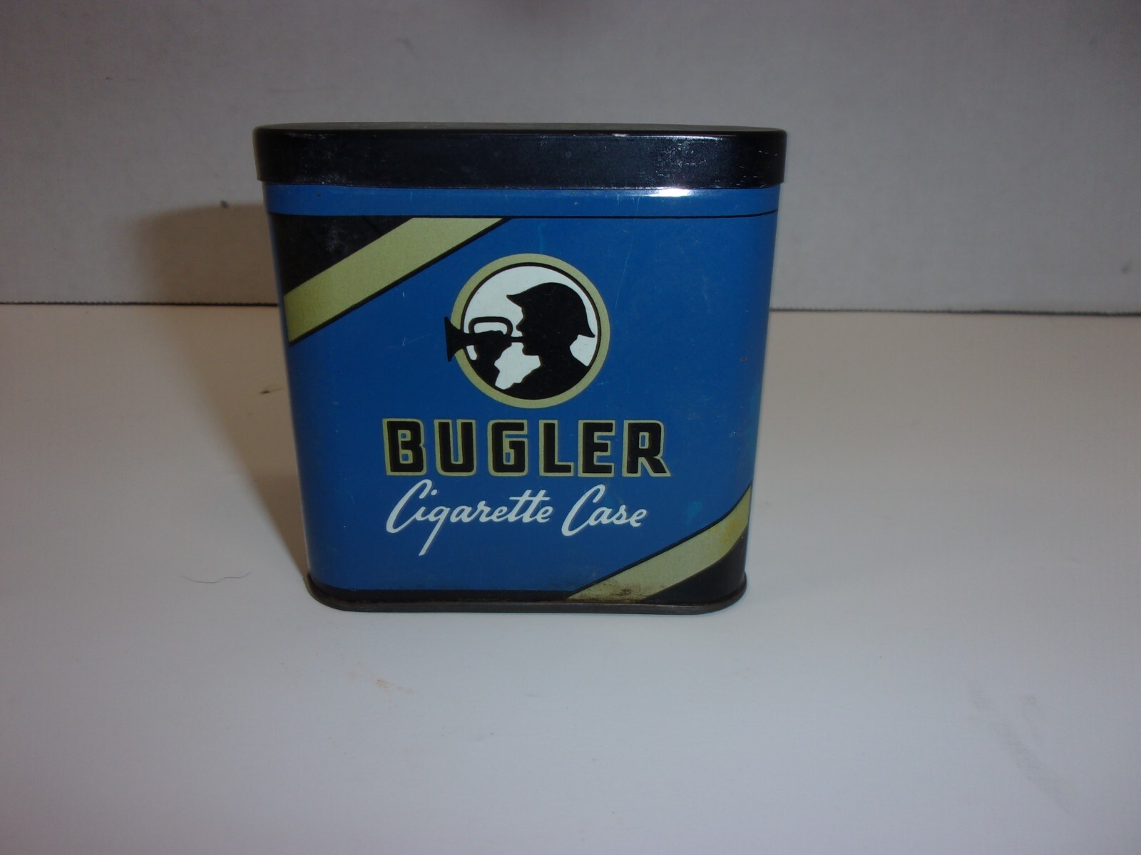 Vintage Bugler Cigarette Case Blue Cigarette Tin Case Empty 3\