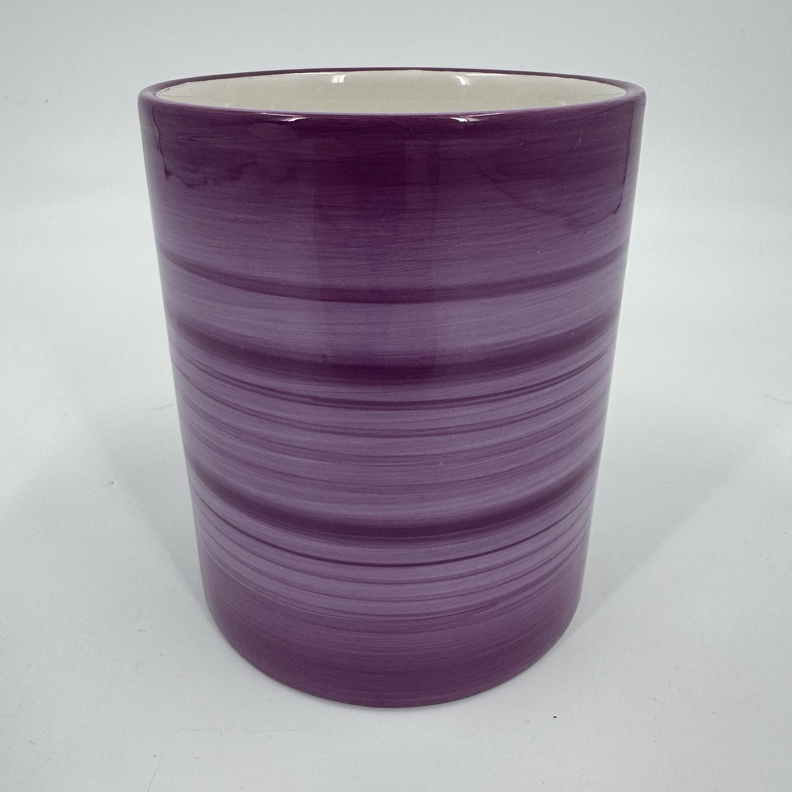 Teleflora Purple Ceramic Vase White With Purple Swirls