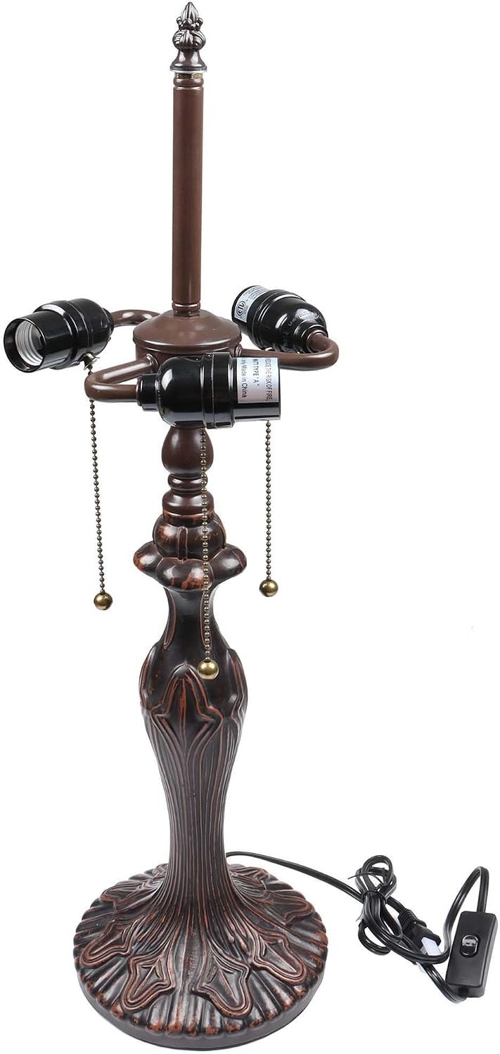Antique Brown Metal Table Lamp Base with 3-Light Sockets, 25 Antique Brown Metal Table Lamp Base with 3-Light Sockets, 25