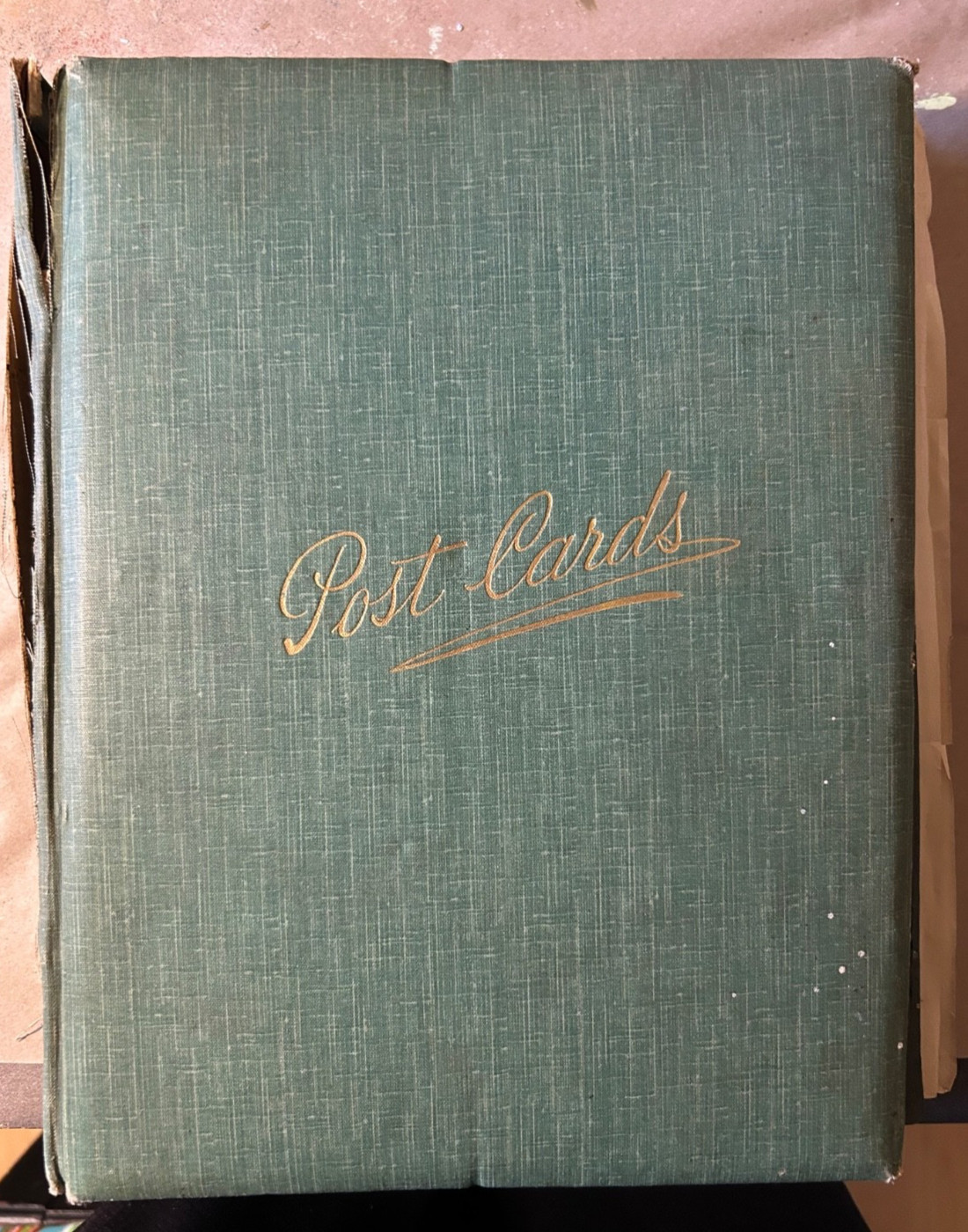 Antique Vintage Early 1900s Postcard Album w/153 Travel & Holiday Postcards