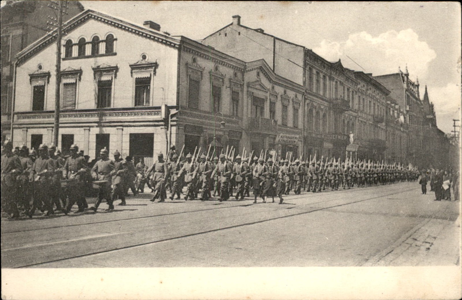 Poland WWI MAILED Deutscher Landsturm in Lodz c1910s Vintage Postcard