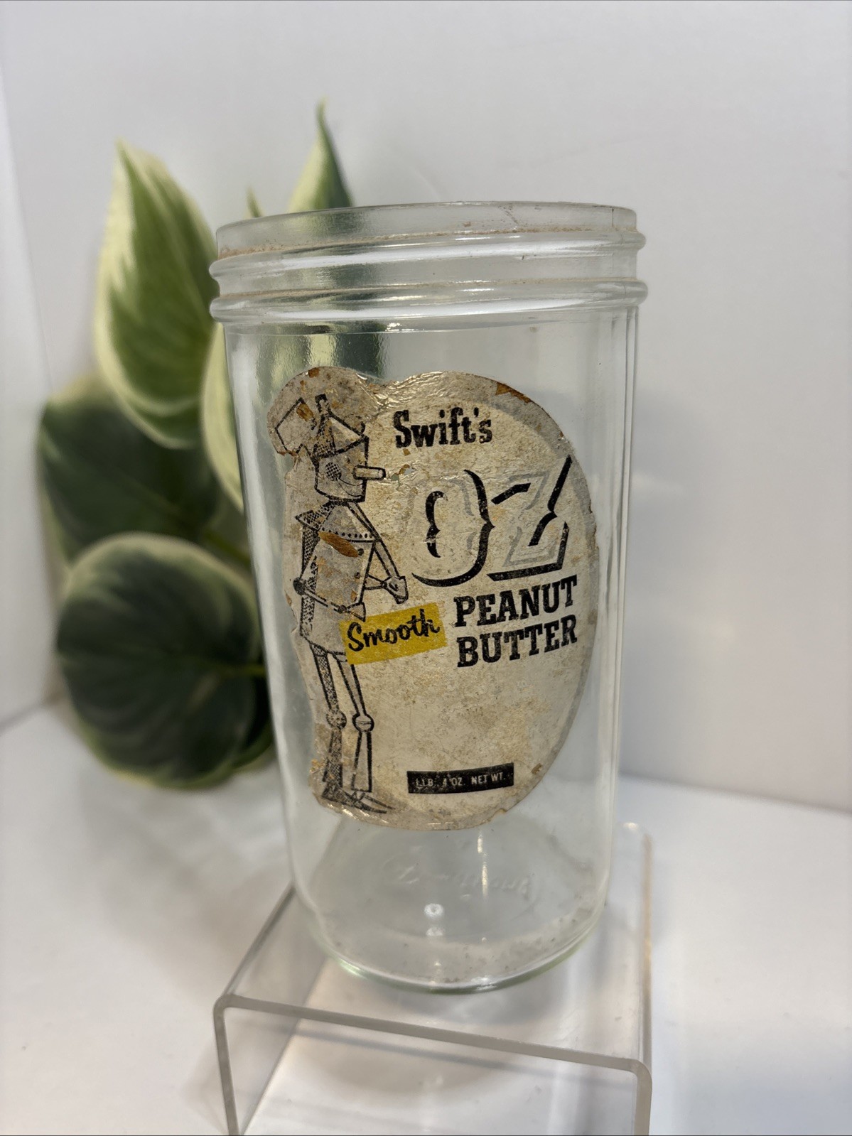 Vintage Swift's Smooth OZ Peanut Butter Glass Jar  The Wizard of TIN MAN