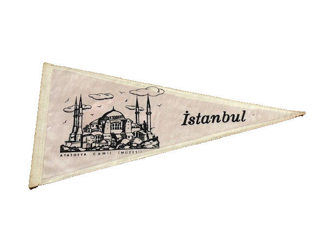 Vintage Pennant Flag Historical Memorabilia 1960s Istanbul 2 Two Sided Ayasofya Vintage Pennant Flag Historical Memorabilia 1960s Istanbul 2 Two Sided Ayasofya