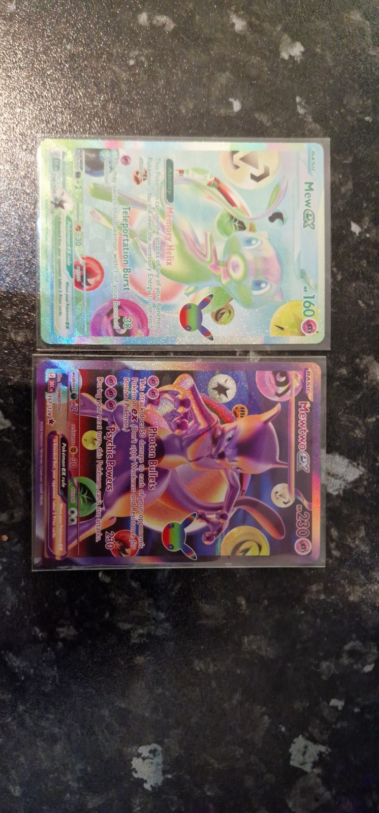 Mewtwo Ex 157/128 And Mew Ex 158/128 30th Celebration Pokemon Futuristic Rare NM