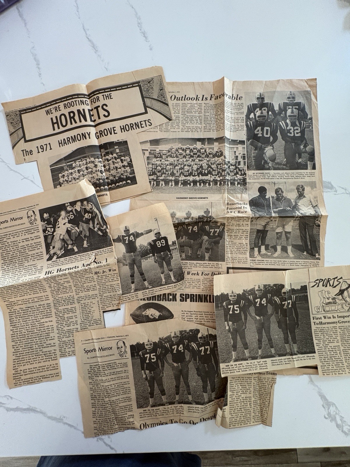 Sept 1972 Camden Arkansas News Football Section Harmony Grove High Hornets