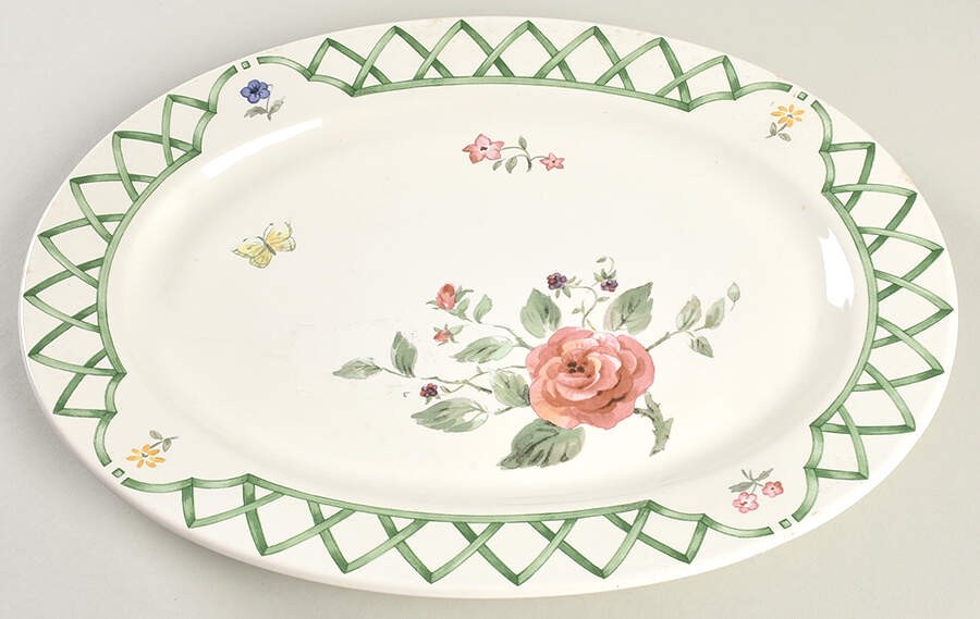 Pfaltzgraff Garden Trellis Oval Serving Platter 936868