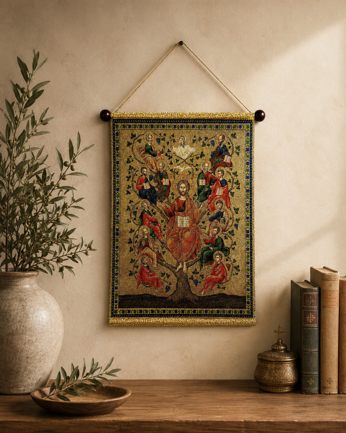 Jesus and The 12 Apostles Hanging Tapestry Icon Religious Home Decor