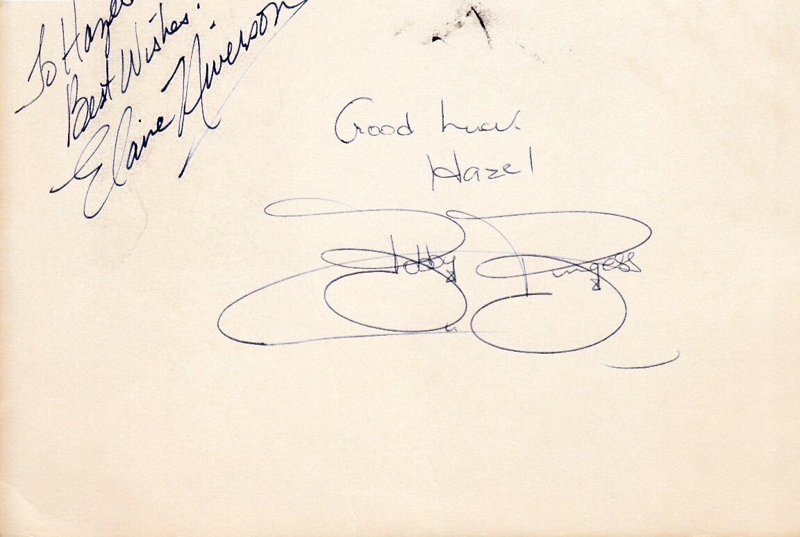 Lawrence Welk dancers Bobby Burgess & Elaine Niverson autographs cut signatures