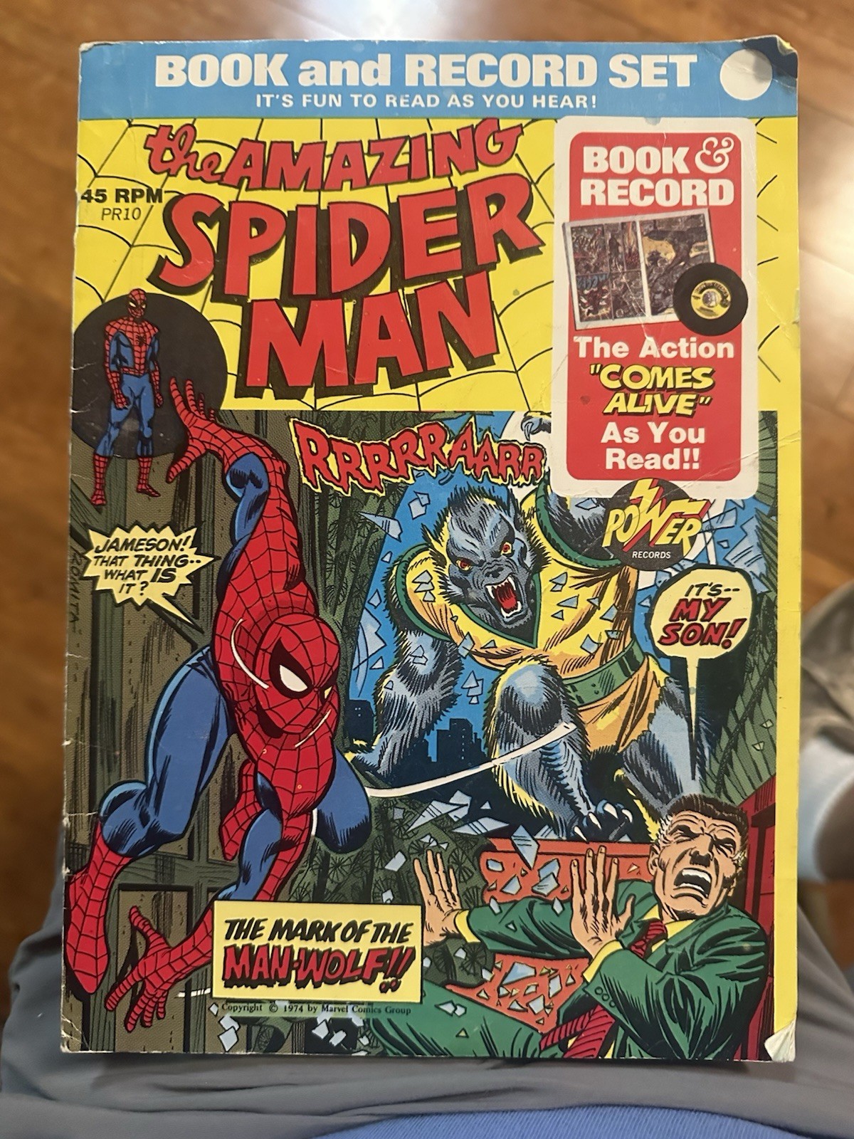 1974 Amazing Spider-Man Book & Record Set Power Records PR10 Complete