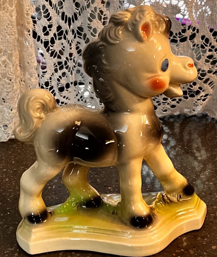 VTG 1950s Frisky Pony Ceramic Statue Figurine by Rempel Enterprises KITSCH JAPAN