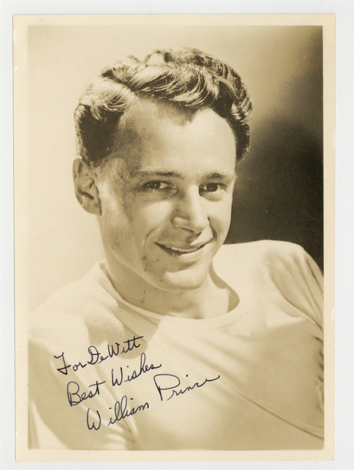 William Prince 1946 Signed 5x7 American Soap Actor Villain Portrait Photo J14301