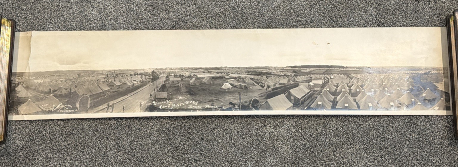 WW1 Panoramic Photo • Camp Pontanezen France • Original 40x8 AEF Yard‑Long