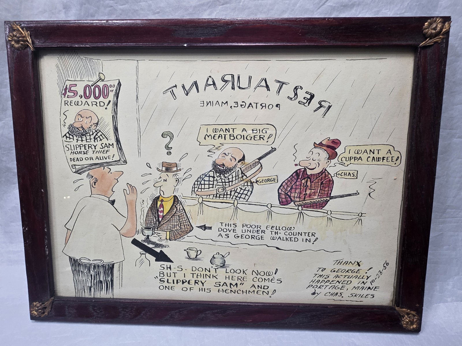 Vintage 1956 Cartoon Illustration 
