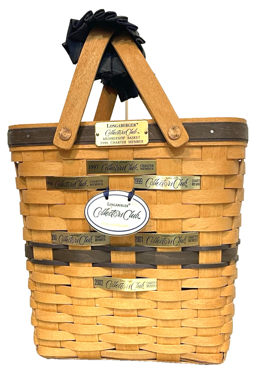 Vintage 1996 Signed Longaberger Collectors Club Membership Basket Charter Member Vintage 1996 Signed Longaberger Collectors Club Membership Basket Charter Member