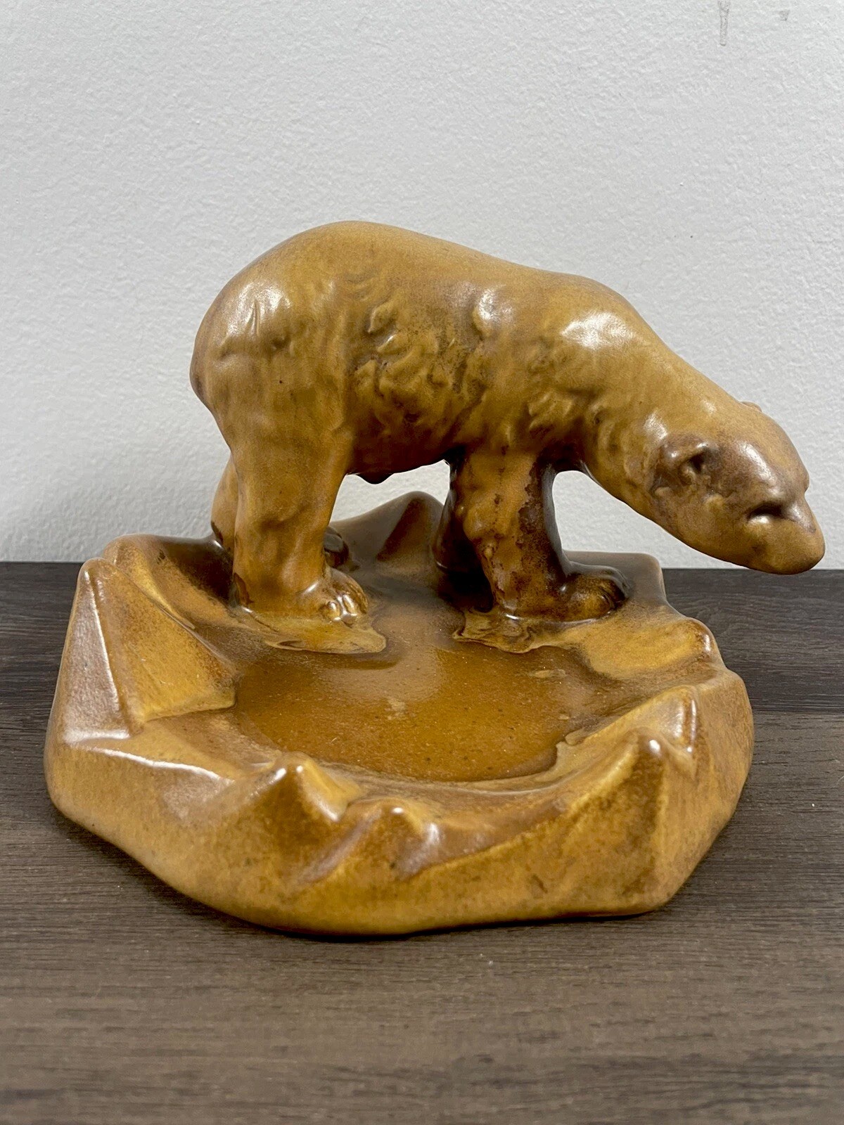 Vintage Michael Andersen And Son Denmark Pottery Polar Bear Ice Cap Sculpture