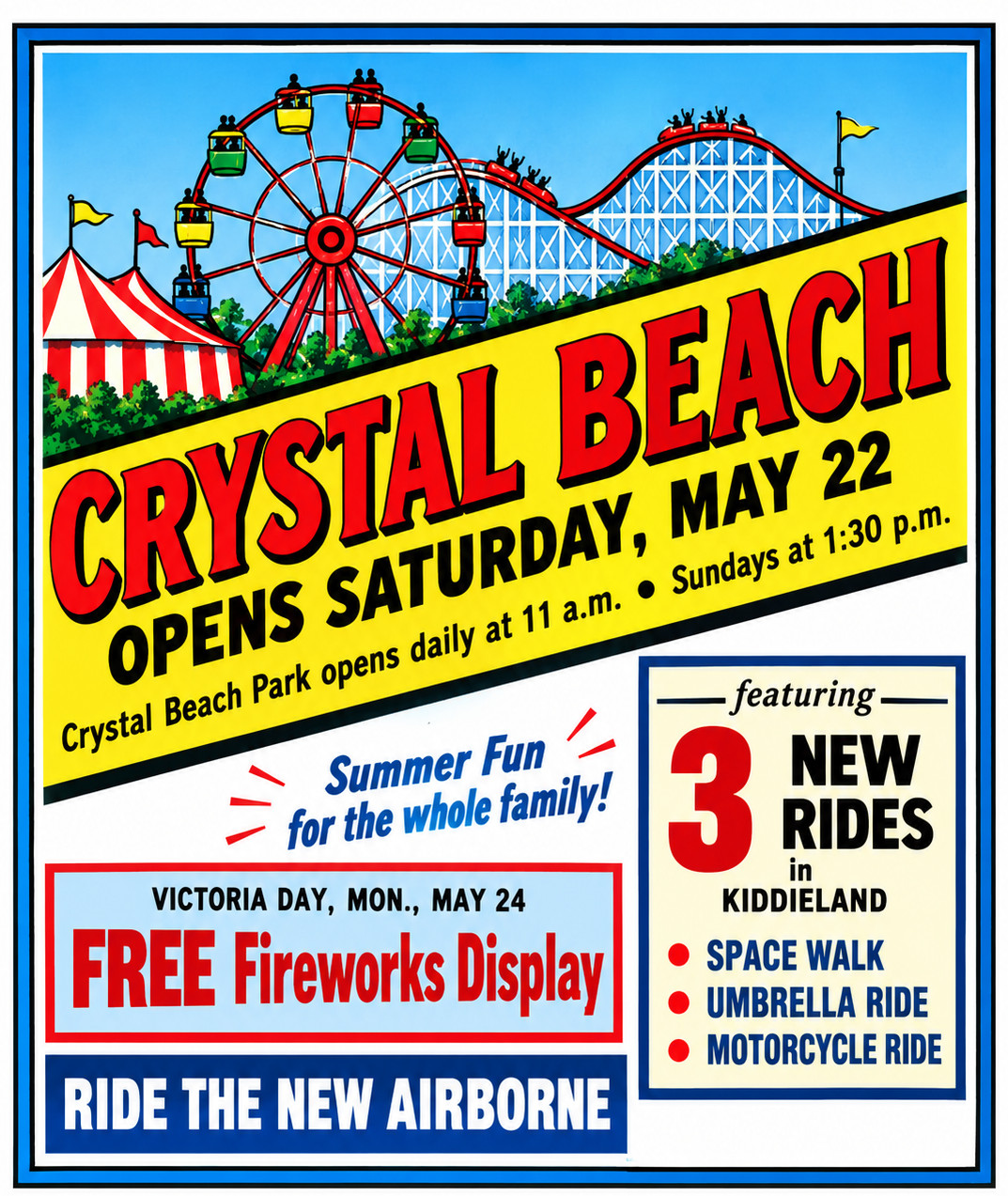 Vintage Crystal Beach Amusement Park Ad Magnet - Ontario Canada