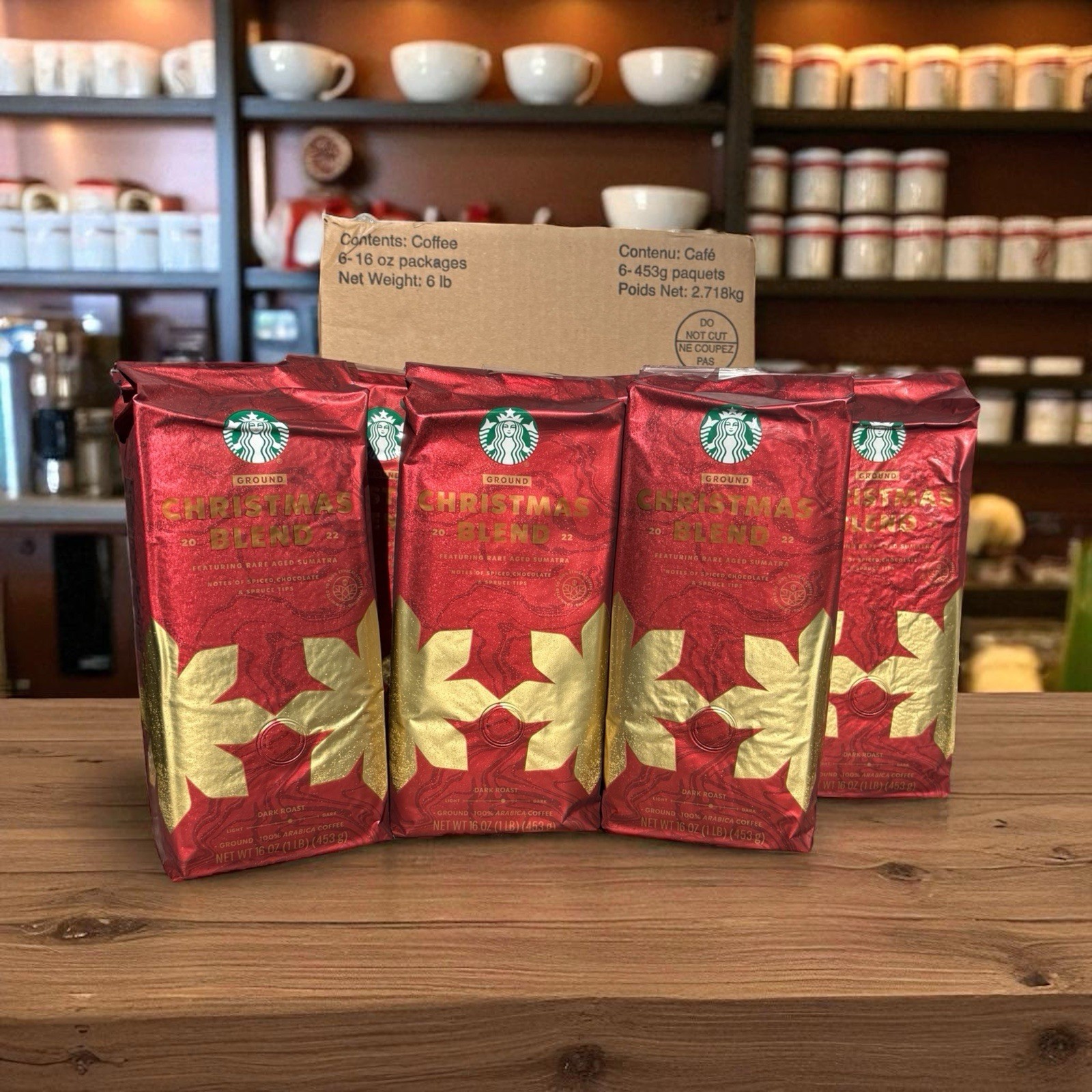 Starbucks Christmas Blend Coffee 2022 Ground 6 Pack Of 16oz Bags ( Collectible ) Starbucks Christmas Blend Coffee 2022 Ground 6 Pack Of 16oz Bags ( Collectible )