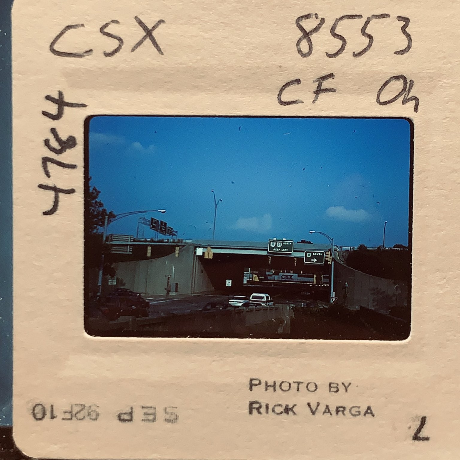 Vintage 1992 CSX Train Railroad Ohio Highway Interstate Original 35mm Slide Rick
