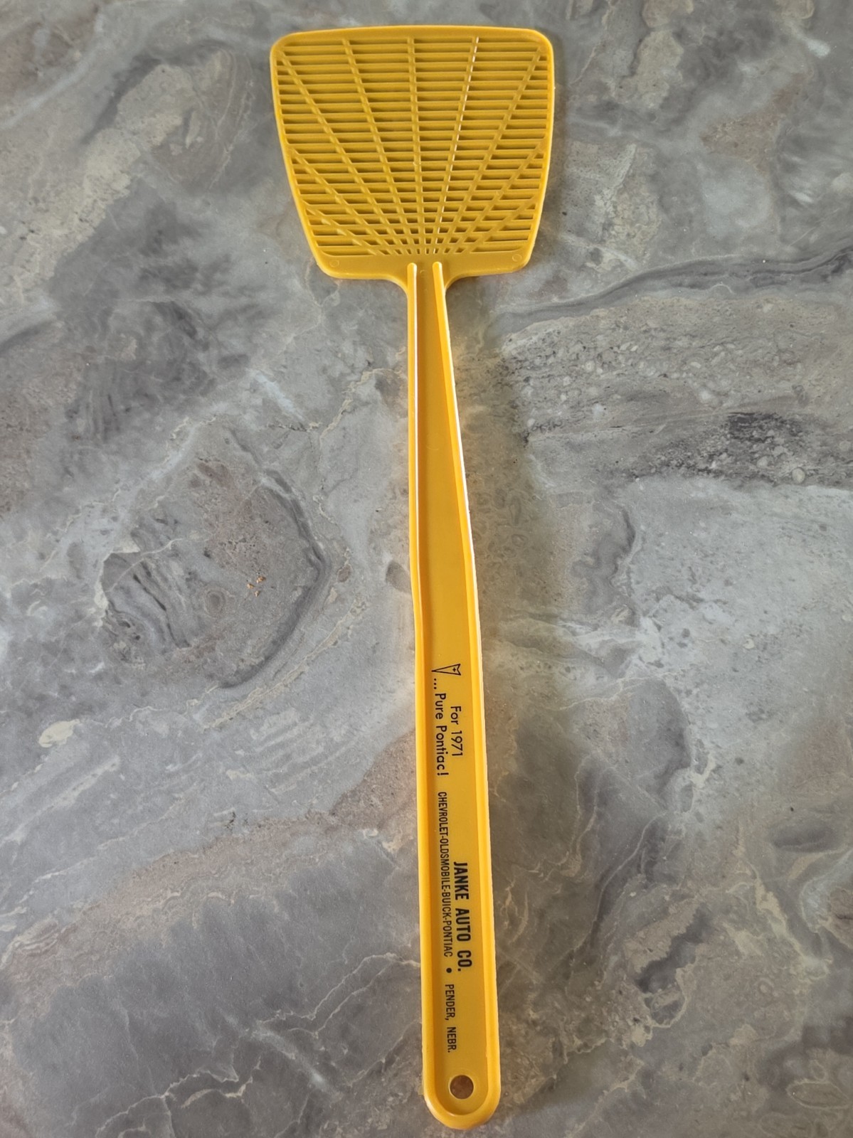 1971 Pontiac  Yellow  Fly Swatter Rare Vintage Promotional  Janke Auto Pender.NE