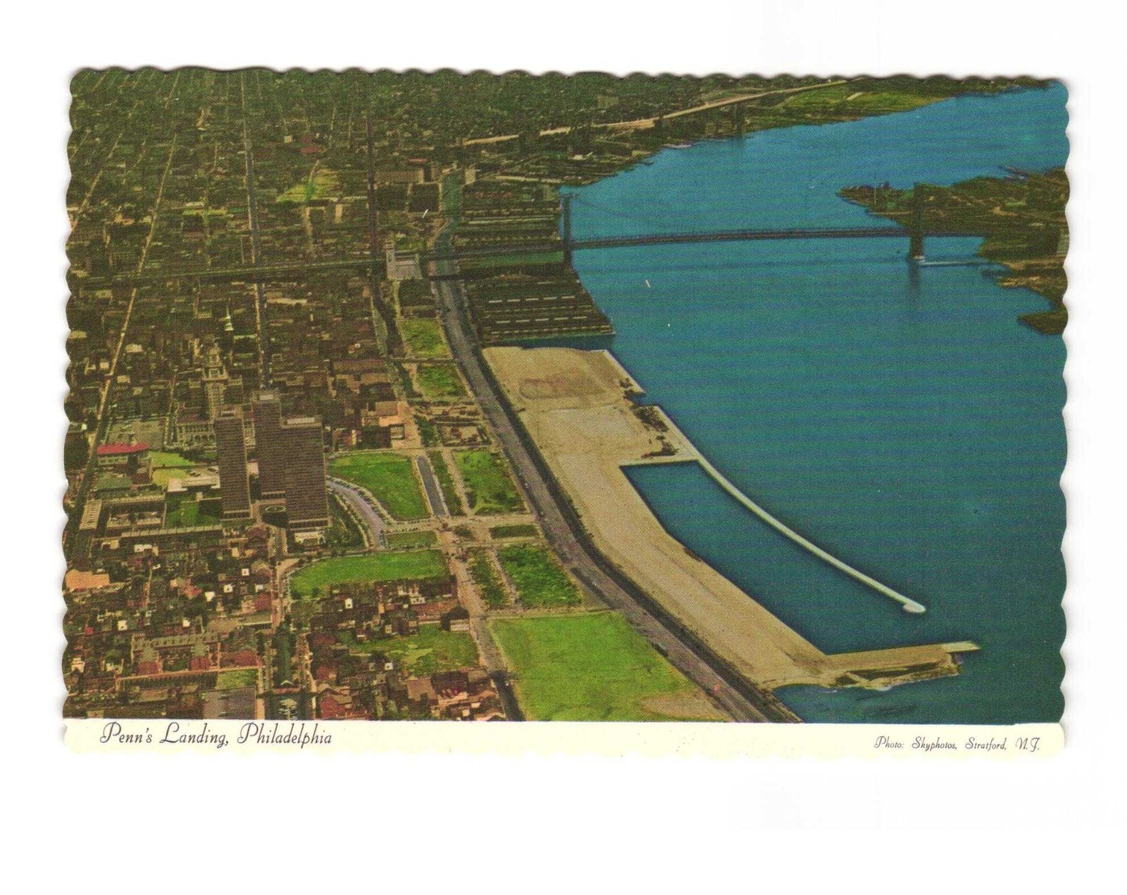 Penn's Landing, Philadelphia - Aerial View, Vintage Postcard Unposted