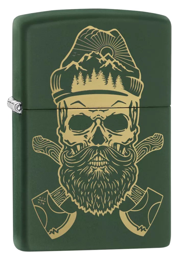Zippo Outdoor Skull Design Green Matte Windproof Pocket Lighter, 221-081161 Zippo Outdoor Skull Design Green Matte Windproof Pocket Lighter, 221-081161