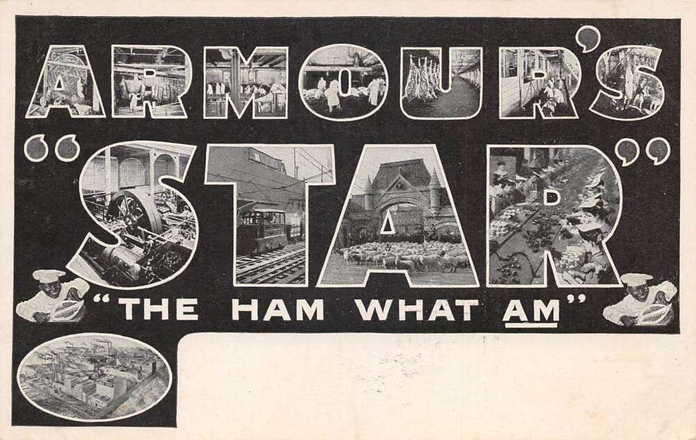 Armour\'s Star Meat Packing Factory Butcher Large Letter Ad Postcard AA80898