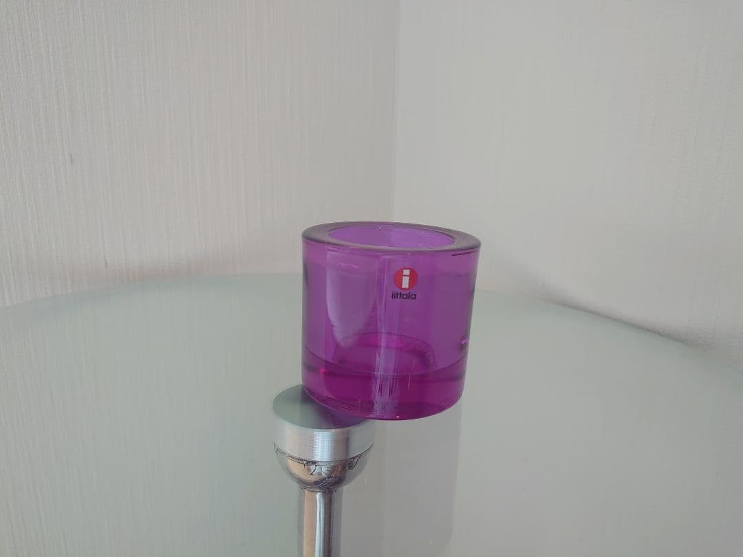 Iittala Kivi Amethyst Tealight Candle Holder Marimekko 2.4in Rare Glass