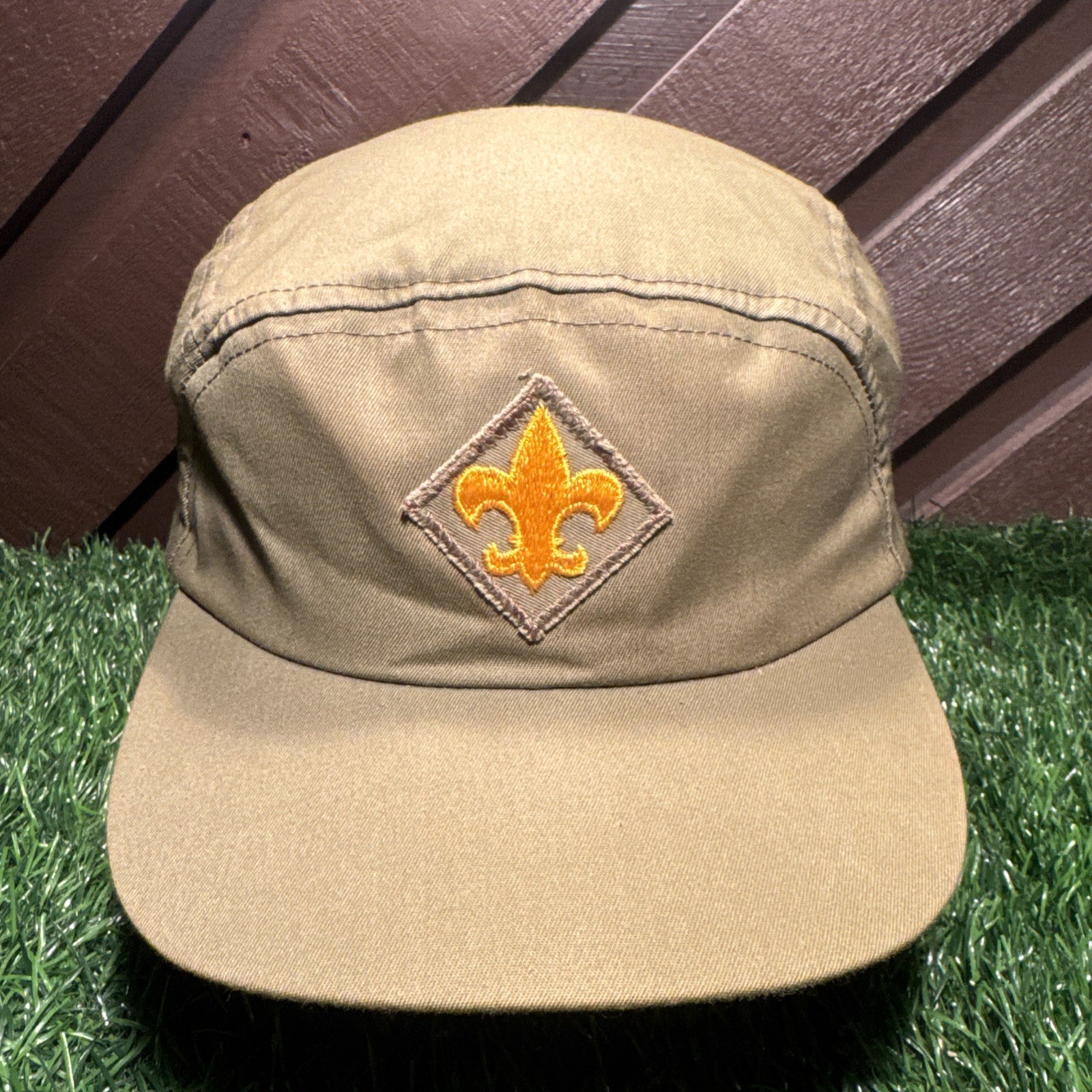 VTG Boy Scouts of America Hat Large 5 Panel Cadet Field Cap Green Fleur De Lis VTG Boy Scouts of America Hat Large 5 Panel Cadet Field Cap Green Fleur De Lis