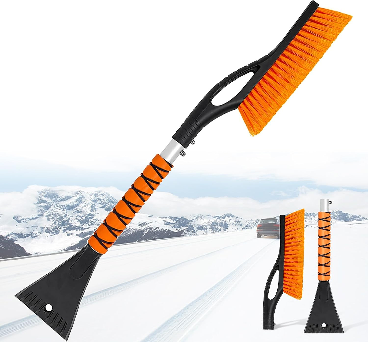Snow Brush and Ice Scraper for Car Windshield - 27 Inch Detachable Snow Removal