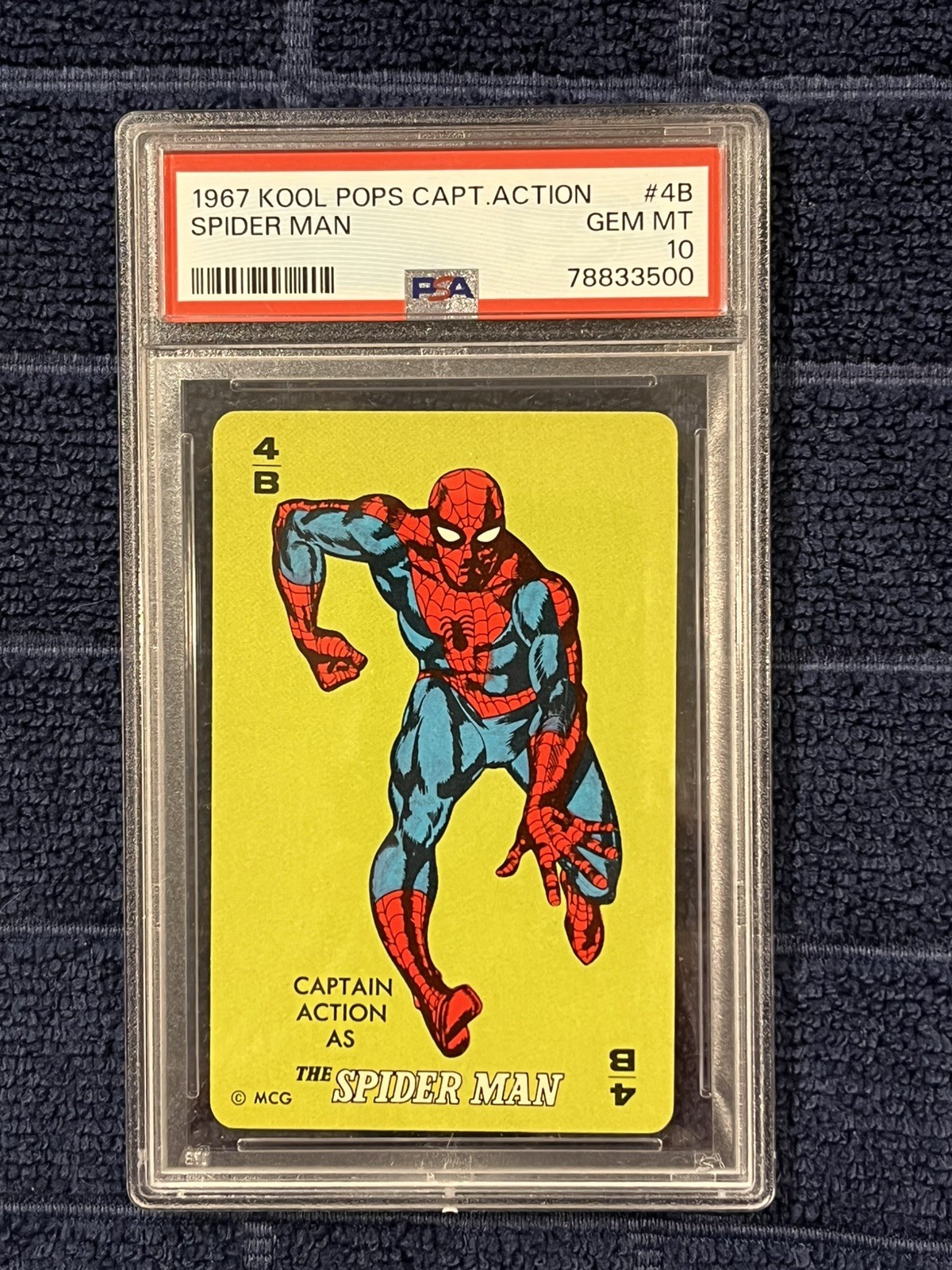 1967 Marvel Kool Pops Captain Action #4B 💎 SPIDER-MAN 💎 PSA 10 