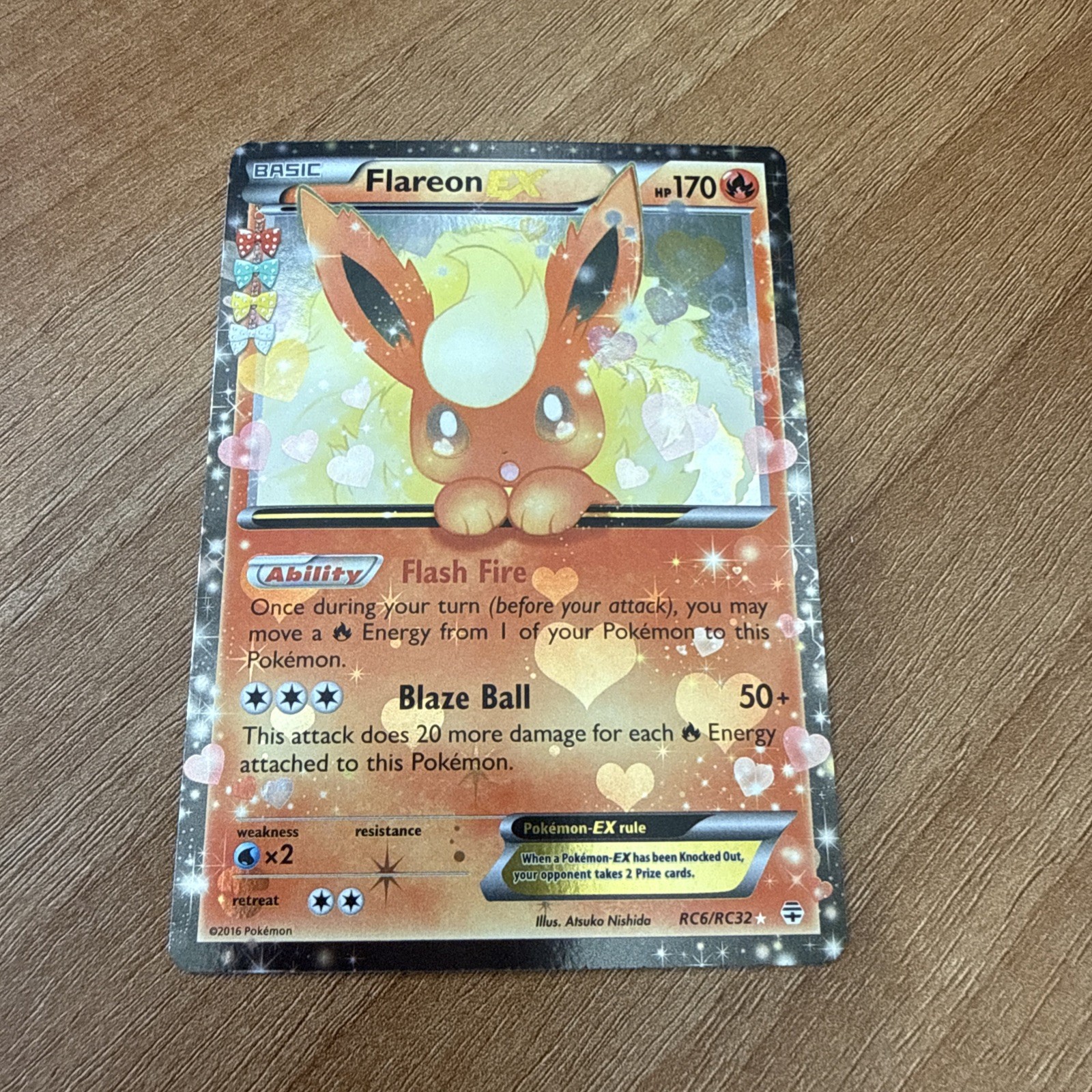 Pokémon TCG Flareon EX Holo Card Generations Ultra Rare, RC6/RC32