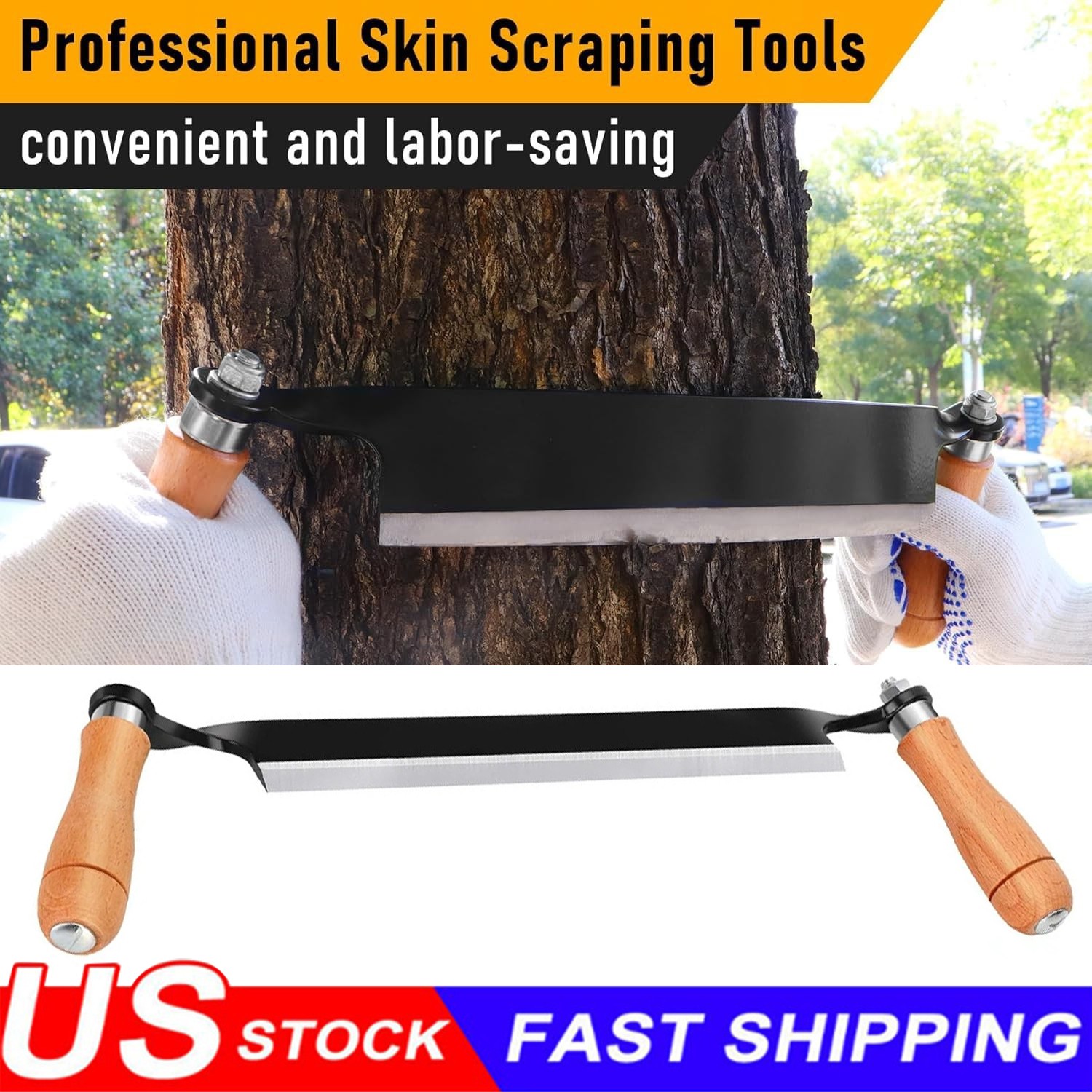 10In Felled Draw Shave Knife Straight Draw Knife Woodworking Debarking Bark Tool 10In Felled Draw Shave Knife Straight Draw Knife Woodworking Debarking Bark Tool