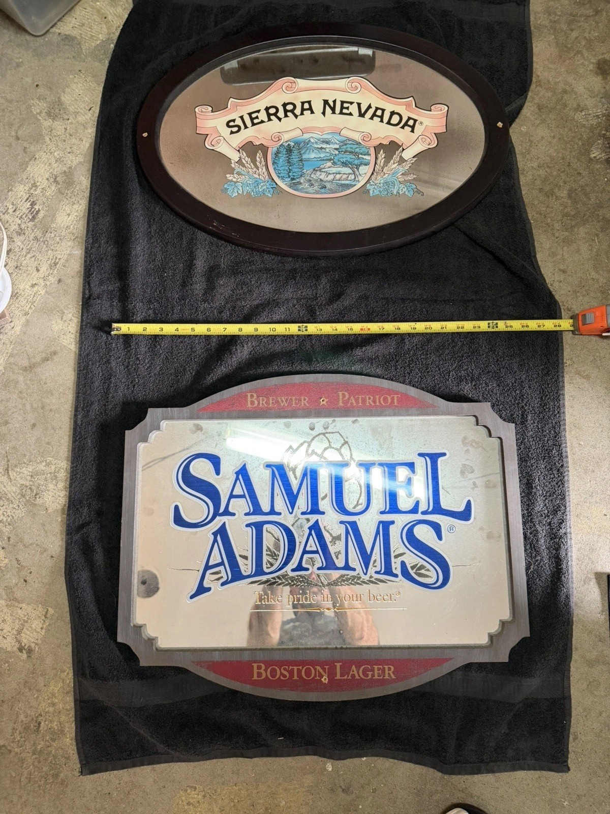 Sierra Nevada Pale Ale and Samuel Adams’s Beer Mirror Signs (two) pair