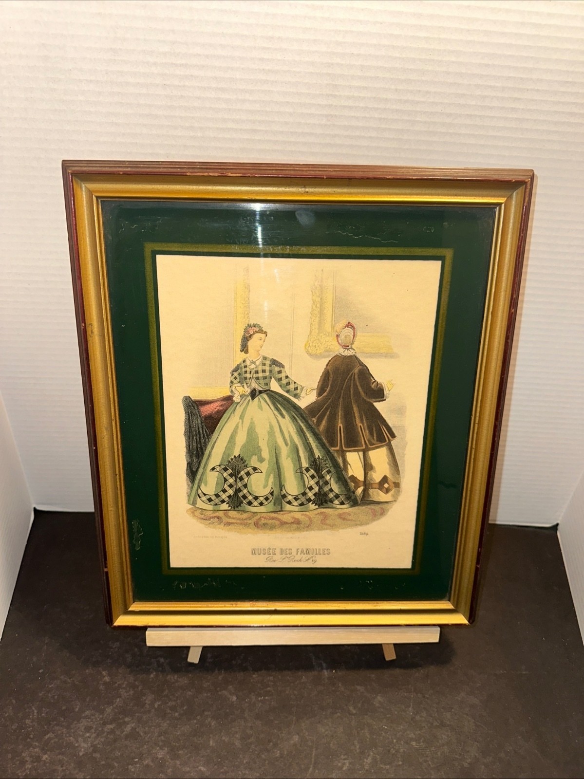 Vintage Musee des Familles 2184 French fashion framed print 14 x 12