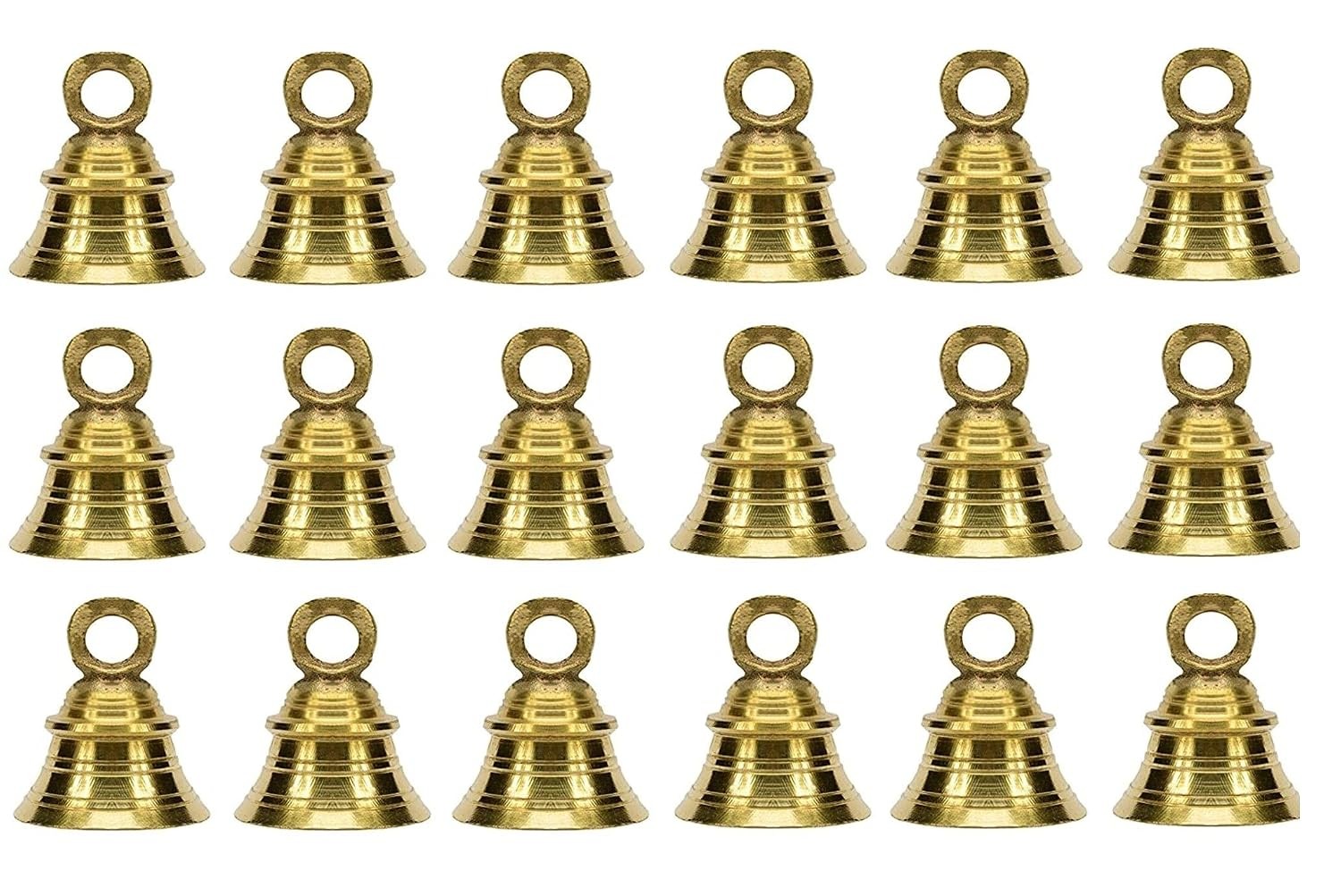 Brass Hanging Bell for Festival Home Decoration (2 Inch Pack of 18)