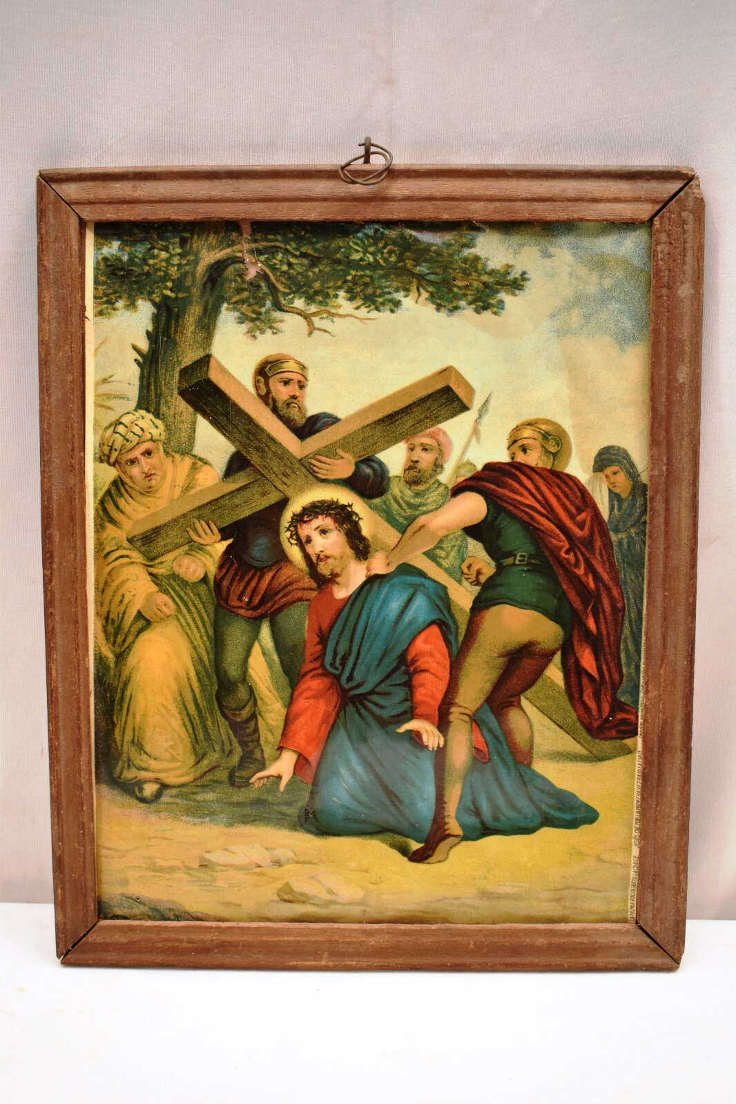 Vintage Lithograph Print 6Th Station Veronica Wipes The Face Of Jesus Christian\
