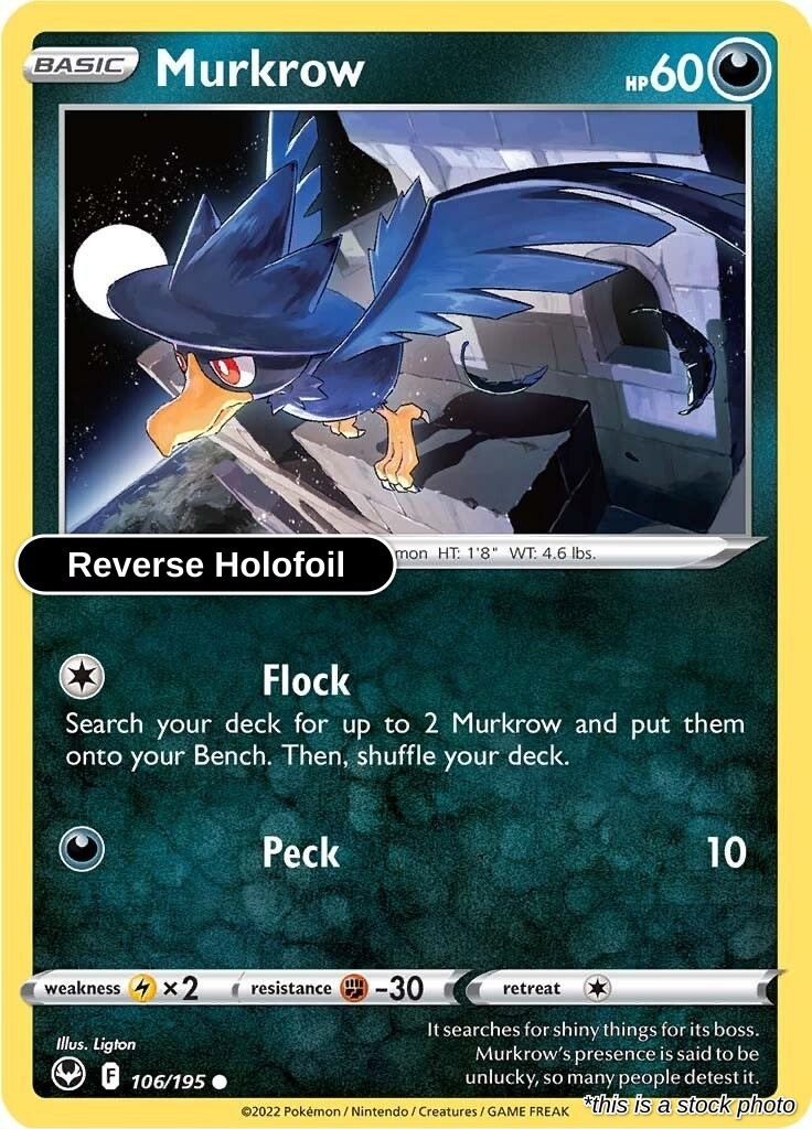 Murkrow : SWSH12 Reverse Holofoil - 106/195 Near Mint