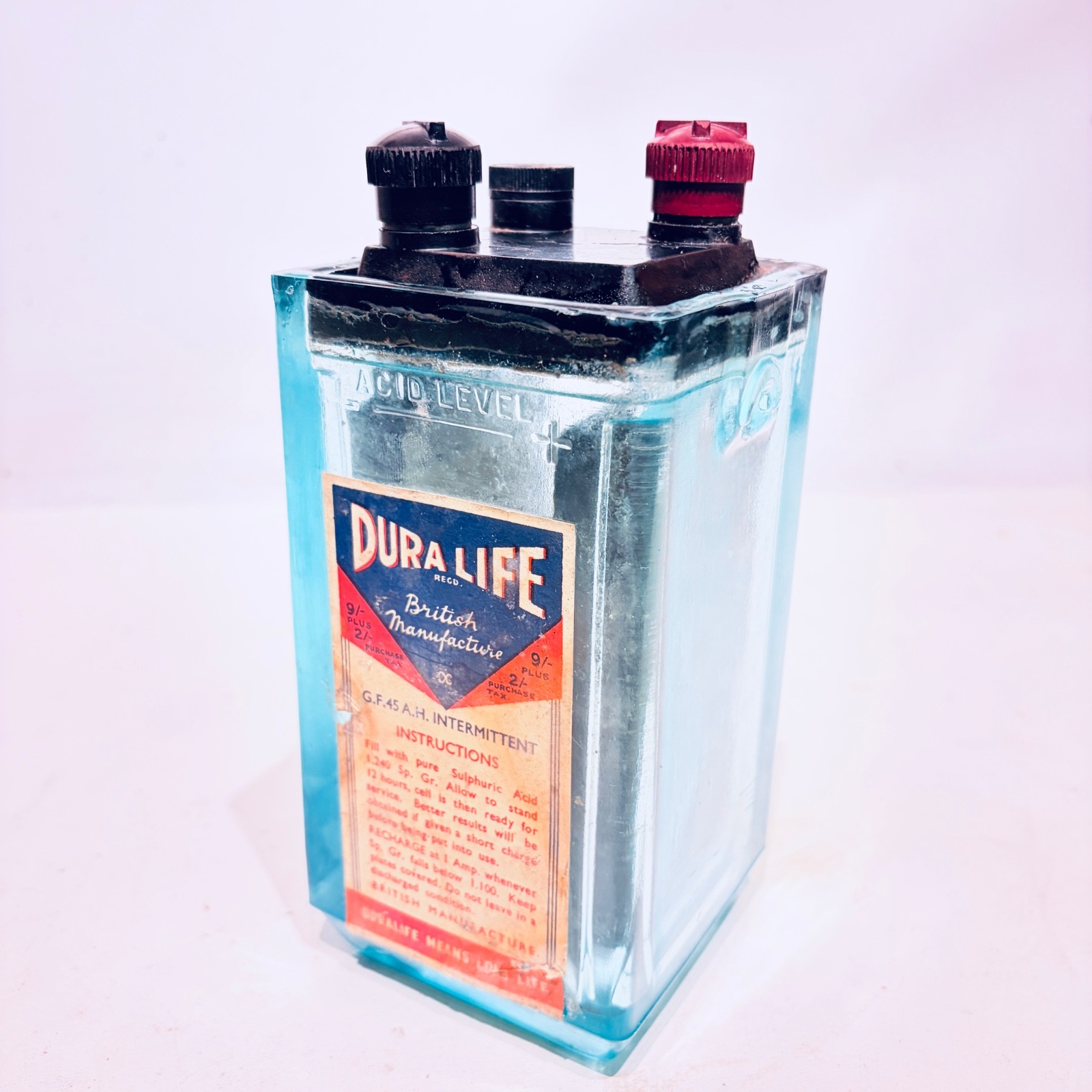 Vintage Dura Life Valve Radio Glass Battery, Clean, Complete, Unused - c1940