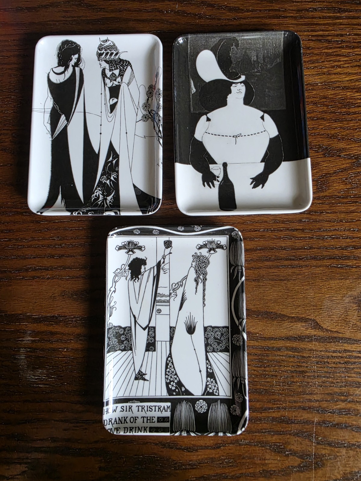 Aubrey Beardsley Italian Trays Lot 3 Salome Love Drink Fat Woman