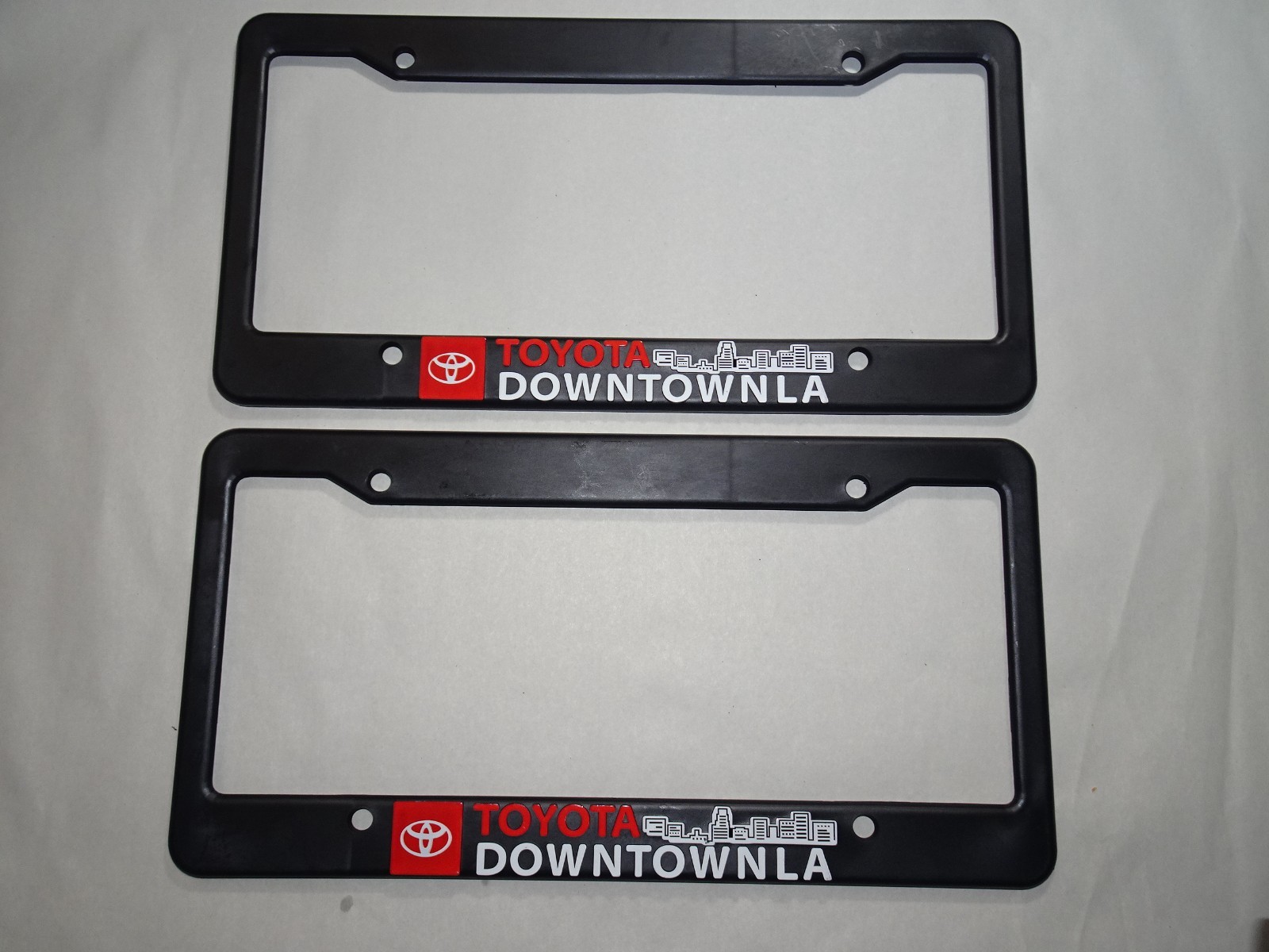 Pair of Toyota of Downtown LA Los Angeles License Plate Frame Dealership