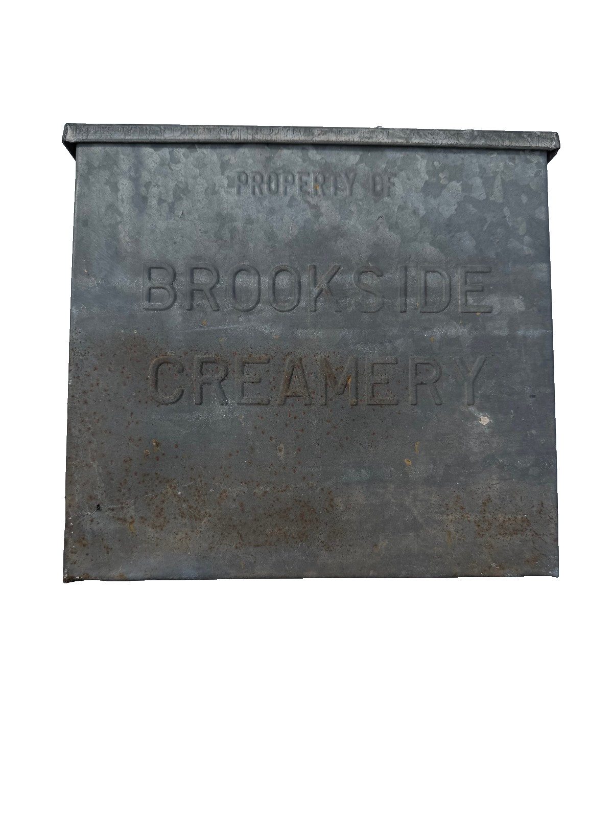 Vintage Galvanized Insulated Milk Bottle Box Brookside Creamery