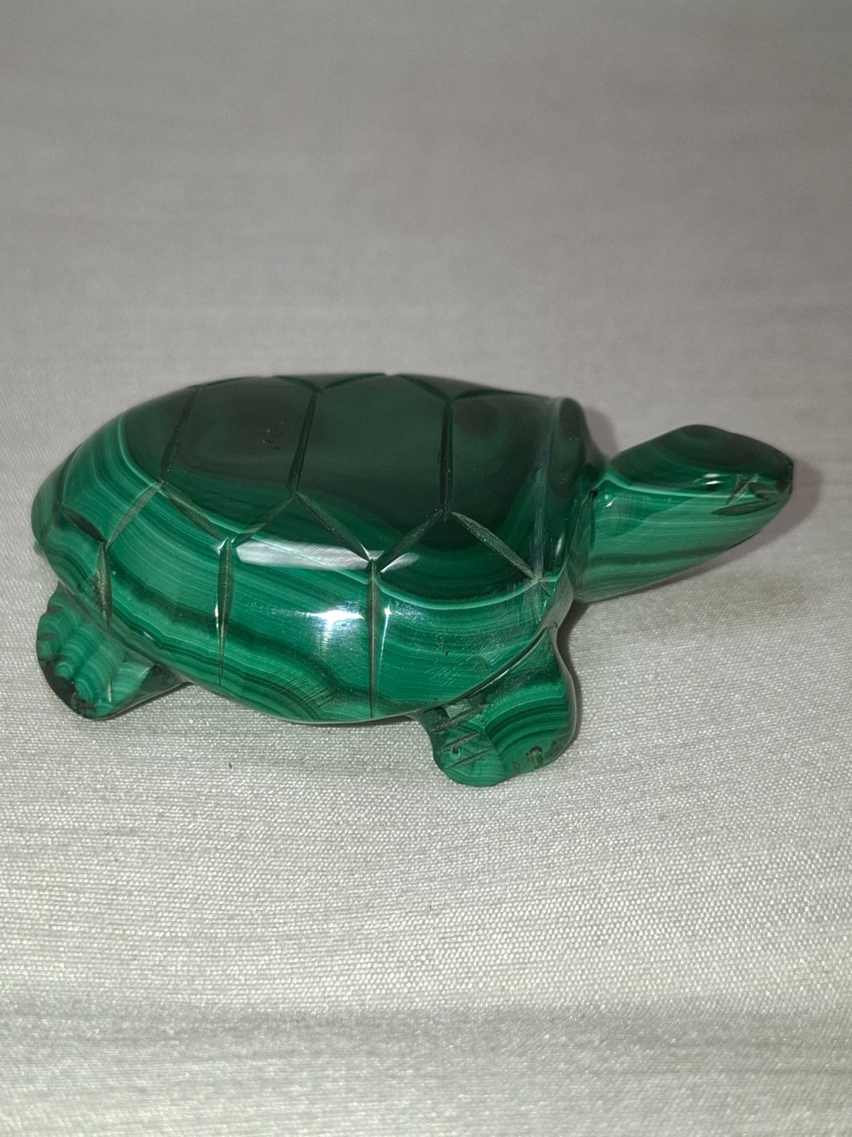 Malachite Turtle Hand Carved and Polished 