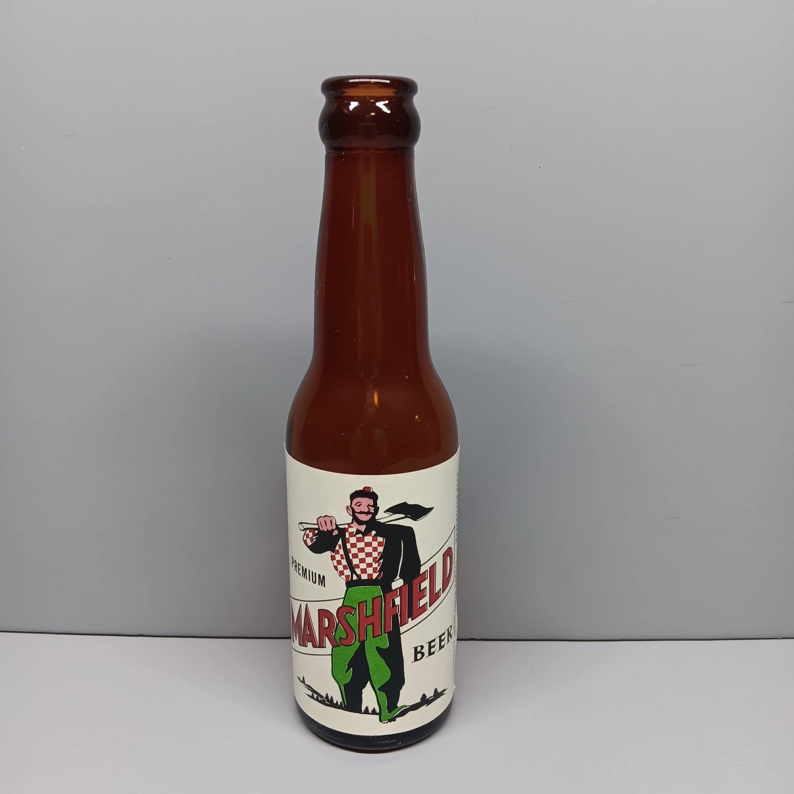 Marshfield Premium 8 oz. Beer Pony Bottle WI Wisconsin 1950's Paul Bunyan Rare