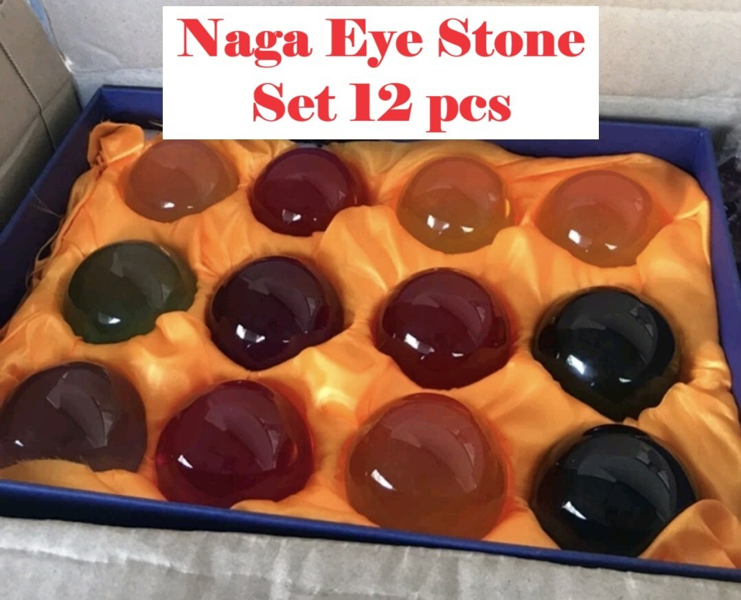 12 Naga Eye Thai Amulet Magic GemStone Talisman Buddha Lucky Crystal Wealth  N4